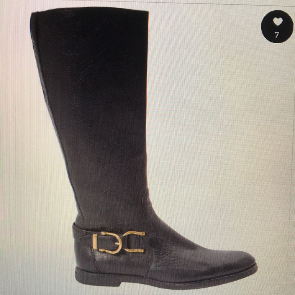 Burberry Black Leather Knee-High Boots